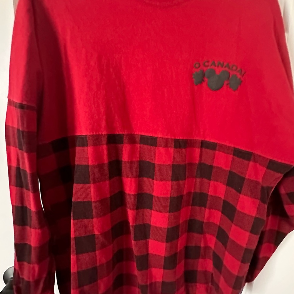 Disney Red Plaid Canada Spirit Jersey